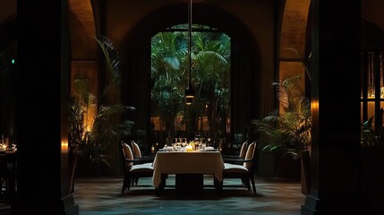 Gothic-style bar table with dark decor, candlelit ambiance, and moody cocktails.