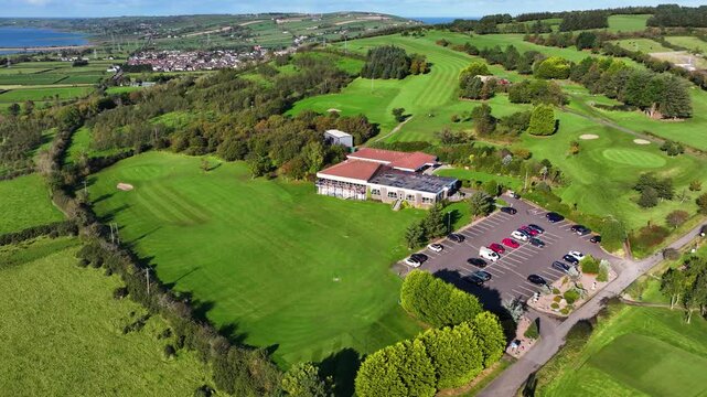 Aerial Video of Whitehead Golf Club County Antrim Northern Ireland 21-02-25 