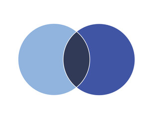 Venn diagram blue vector design