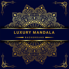 Mandela vector design. Creative luxury decorative mandala background.luxury ornamental mandala design background in gold color, Beautiful invitation card with floral mandala.