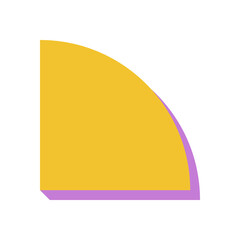 Brutalist abstract shape with shadow. Modern minimal icon features a unique curve and circle form. Geometric symbol reflects contemporary brutalism, ideal for trendy design applications.