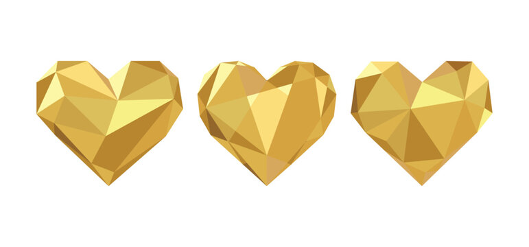 love heart gold vector design