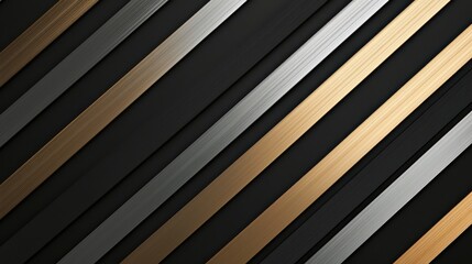 Obraz premium Elegant Metallic Background with Striking Black and Gold Stripes Design