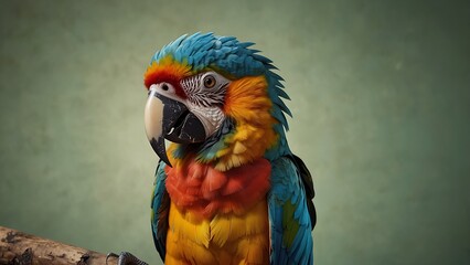 Perfect for tropical and exotic design projects, this colorful macaw parrot with vivid feathers is isolated on a translucent background.