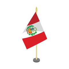 Peru flagpole table vector design