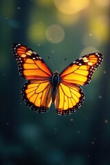 Fototapeta premium Butterfly wings in flight with subtle background blur , flying, motion, butterflies