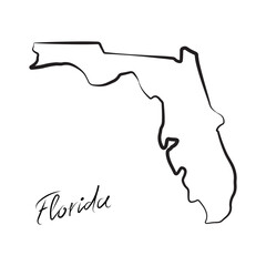 Florida map black art design