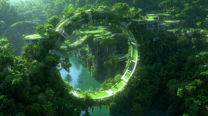 Eco Friendly Futuristic City  Sustainable Green Architecture  AI Design