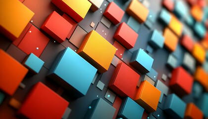 Abstract geometric pattern of colorful cubes