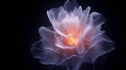 Obraz premium Abstract 3D Flower AI Generated Fluid Shapes Vibrant Colors Space Background Design