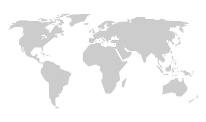 world map simple grey vector design
