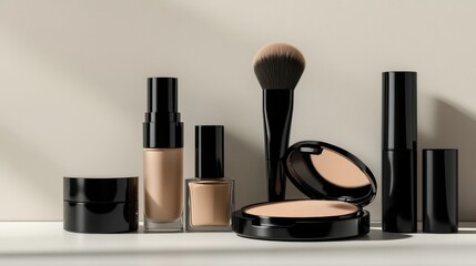 Ultra-Realistic Professional Makeup Set on Isolated White Background