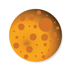 yellow moon vector design