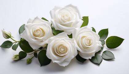Obraz premium white roses on white background