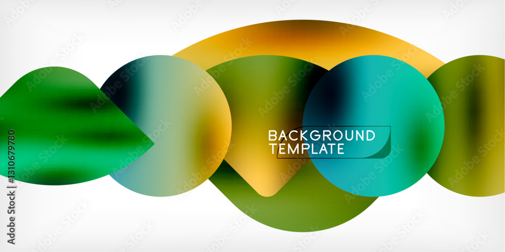 Poster bright circles with shadows abstract background