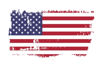 USA flag grunge flat design