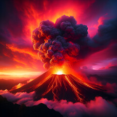 Fototapeta premium Volcno landscape and lava