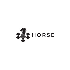Creative chess horse logo design with unique concept