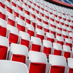 Naklejka premium Red and White Stadium Seats