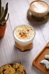 A glass of coffee brulle