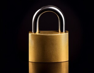 Fototapeta premium a golden lock is on a black background