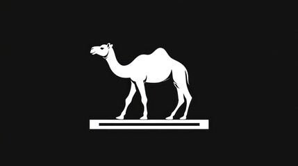 Silhouetted camel on dark background.  Possible stock photo use