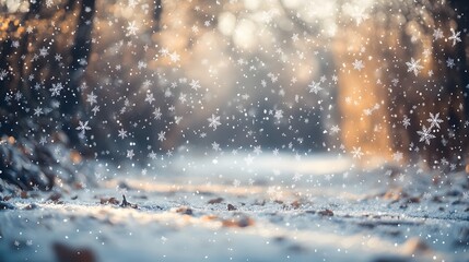 Enchanting Snowy Winter Wonderland with Glittering Crystal Covered Trees and Peaceful Landscape