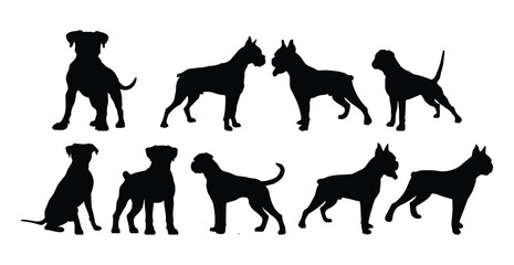 boxer dog silhouette