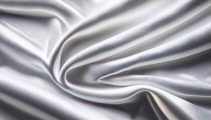 Obraz premium closeup of rippled white silk satin fabric texture background