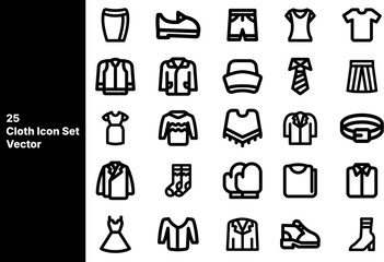Fototapeta premium 25 icon clothes set