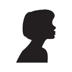 short hair women face silhouette