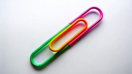 Obraz premium Minimalist Paperclip Silhouette on White Background - Simple Office Supply Stock Photo