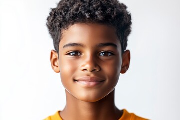 Happy Young African American Boy Smiling Portrait