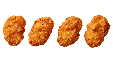 crispy fried chicken nuggets isolated on white background