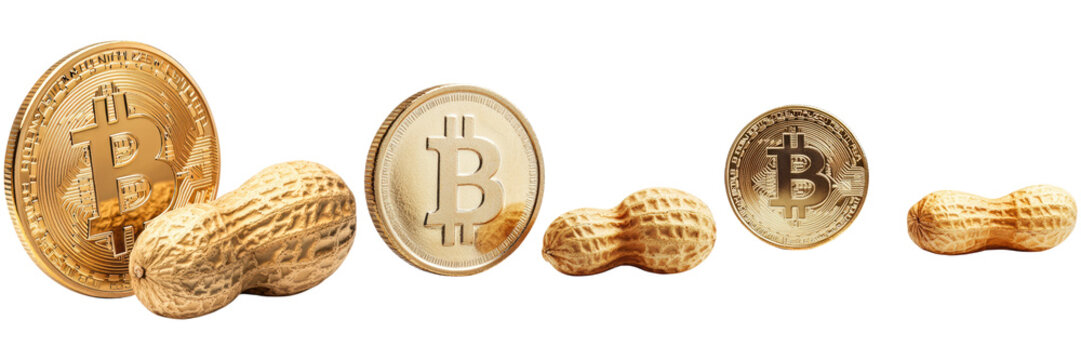 Bitcoin and peanuts. A humorous take on cryptocurrency.