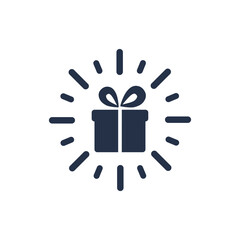 Gift award icon. Solid glyph series icon