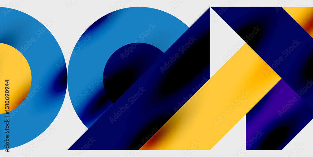 Poster Vibrant abstract background circles with smooth gradients, creating a dynamic and modern design. Ideal for creative, tech, or contemporary-themed projects
