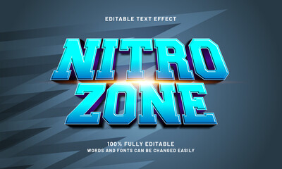 nitro zone editable text effect with a race and speed text style