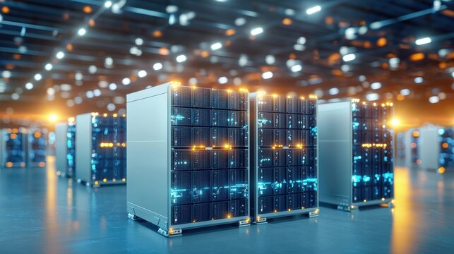 Digital energy storage solutions with glowing designs