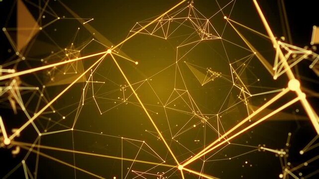 Digital technology gold background loop