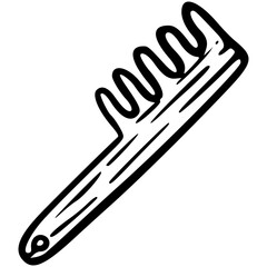 Handdrawn Eco-friendly  wooden comb illistration
