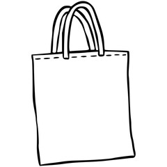 Handdrawn Shopping tote bag illistration