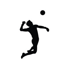 volley man silhouette jump smash