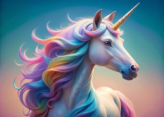 Minimalist Unicorn Texture:  Abstract Pastel Horn & Mane Design