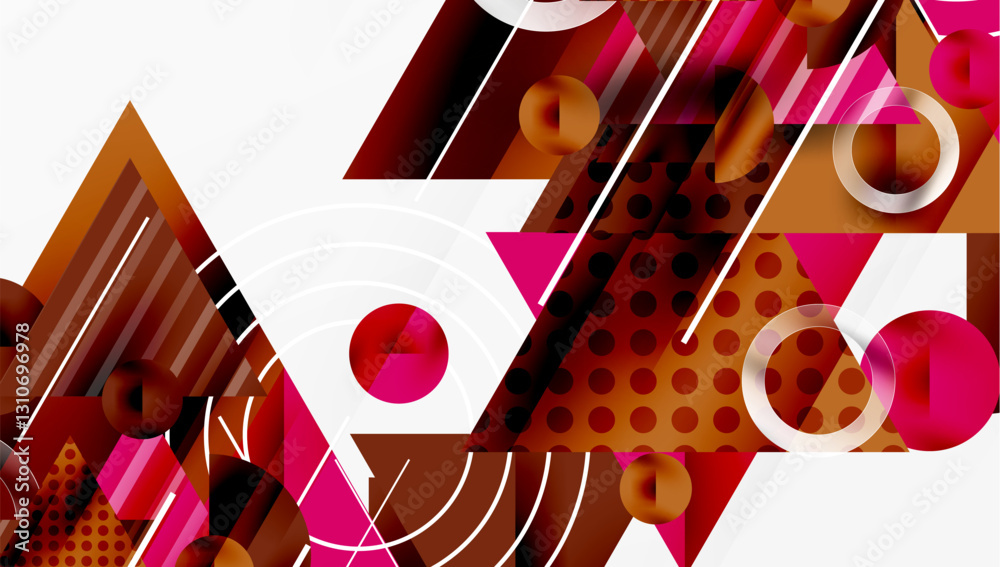 Poster Sleek abstract background - layered triangles with vibrant gradient tones. Semi-transparent shapes add depth and contemporary aesthetic