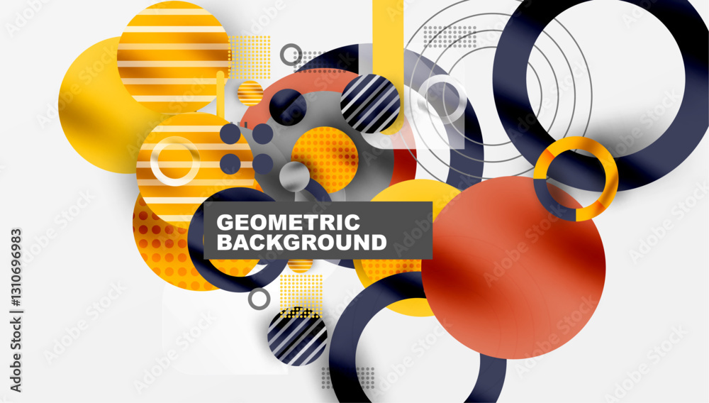 Aufkleber Abstract background - layered geometric shapes with smooth gradients and transparency