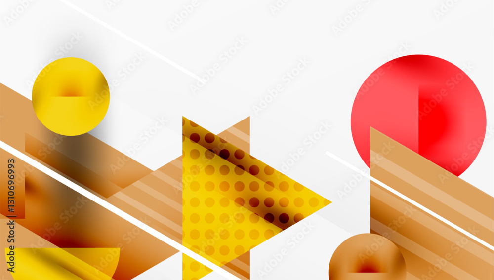 Poster Sleek abstract background - layered triangles with vibrant gradient tones. Semi-transparent shapes add depth and contemporary aesthetic