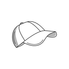 Baseball cap black white vector design side view