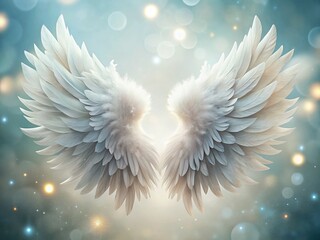 Minimalist White Angel Wing: Purity, Spirituality, Peace Stock Photo
