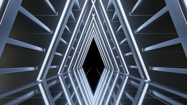 3d rendering a glowwing technological tunnel animation